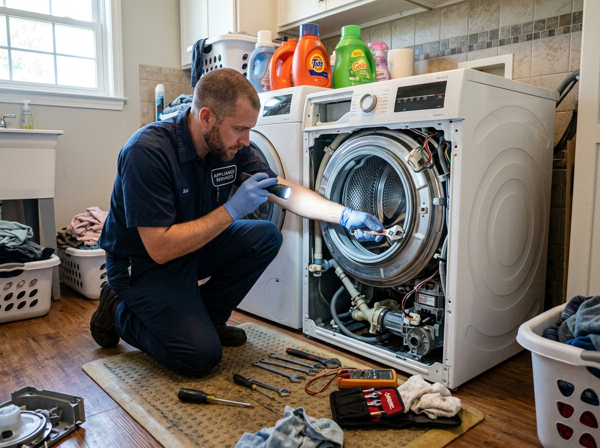 Washing machine drum and plumbing maintenance